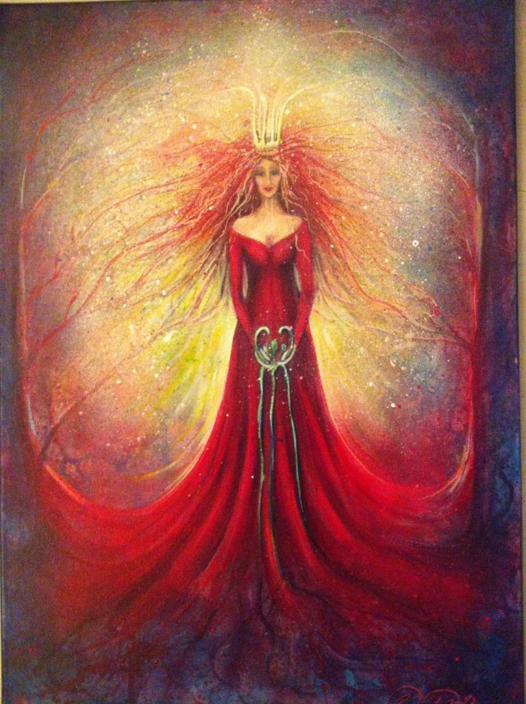 "Deva Queen" Acrylic painting on canvas 50x70cm.